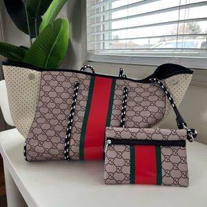 COPY - Large Neoprene Fashion Tote + Wristlet